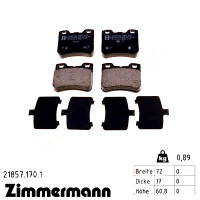 Передние тормозные колодки 218571701 Otto Zimmermann