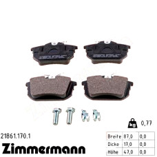 Задние тормозные колодки 218611701 Otto Zimmermann