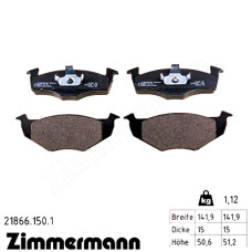 Передние тормозные колодки 218661501 Otto Zimmermann