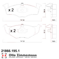 Передние тормозные колодки 218661951 Otto Zimmermann