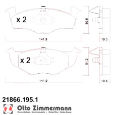 Передние тормозные колодки 218661951 Otto Zimmermann