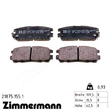 Задние тормозные колодки 218751551 Otto Zimmermann