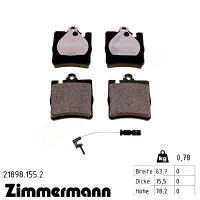 Задние тормозные колодки 218981552 Otto Zimmermann