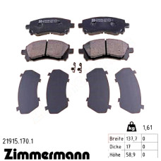 Передние тормозные колодки 219151701 Otto Zimmermann