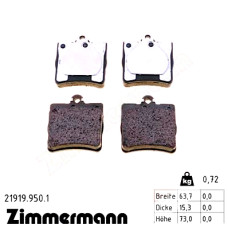 Задние тормозные колодки 219199501 Otto Zimmermann rd:z