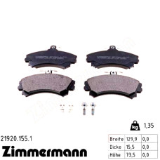 Передние тормозные колодки 219201551 Otto Zimmermann