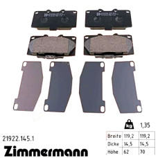 Передние тормозные колодки 219221451 Otto Zimmermann
