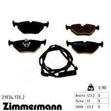 Задние тормозные колодки 219341702 Otto Zimmermann