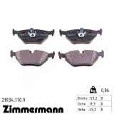 Задние тормозные колодки 219341709 Otto Zimmermann