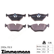 Задние тормозные колодки 219341709 Otto Zimmermann