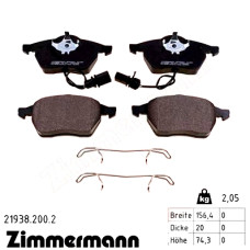 Передние тормозные колодки 219382002 Otto Zimmermann