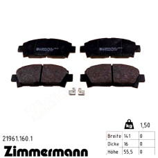 Передние тормозные колодки 219611601 Otto Zimmermann