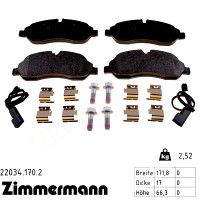 Передние тормозные колодки 220341702 Otto Zimmermann