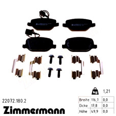 Задние тормозные колодки 220721802 Otto Zimmermann