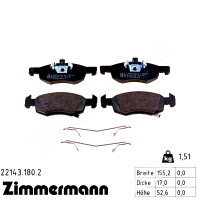 Передние тормозные колодки 221431802 Otto Zimmermann