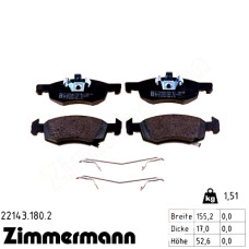 Передние тормозные колодки 221431802 Otto Zimmermann
