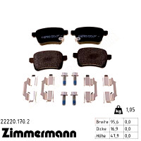 Задние тормозные колодки 222201702 Otto Zimmermann