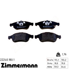 Передние тормозные колодки 222401801 Otto Zimmermann