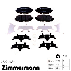 Передние тормозные колодки 222711451 Otto Zimmermann