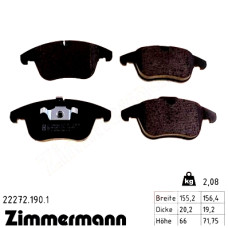 Передние тормозные колодки 222721901 Otto Zimmermann