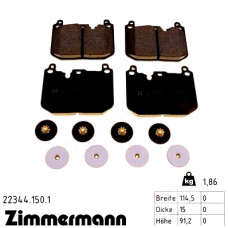 Передние тормозные колодки 223441501 Otto Zimmermann