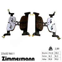 Передние тормозные колодки 224029601 Otto Zimmermann rd:z
