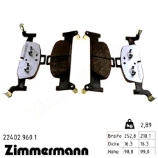 Передние тормозные колодки 224029601 Otto Zimmermann rd:z