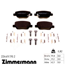 Задние тормозные колодки 224491702 Otto Zimmermann