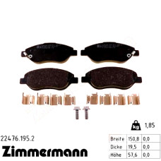 Передние тормозные колодки 224761952 Otto Zimmermann