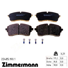 Передние тормозные колодки 224851901 Otto Zimmermann