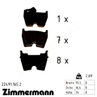 Передние тормозные колодки 224911652 Otto Zimmermann