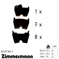 Передние тормозные колодки 224911652 Otto Zimmermann