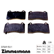 Передние тормозные колодки 225691501 Otto Zimmermann