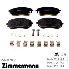 Передние тормозные колодки 226602102 Otto Zimmermann