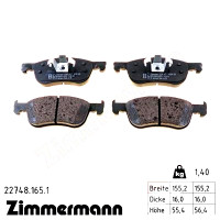 Передние тормозные колодки 227481651 Otto Zimmermann