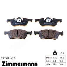 Передние тормозные колодки 227481651 Otto Zimmermann