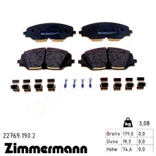 Передні гальмівні колодки 227691902 Otto Zimmermann