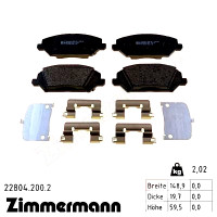 22804.200.2 Zimmermann Передние тормозные колодки на HYUNDAI i30 Kombi (PDE) с двигателем 1.4 MPI