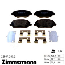 22804.200.2 Zimmermann Передние тормозные колодки на HYUNDAI i30 FASTBACK (PDE, PDEN) с двигателем 1.6 CRDi