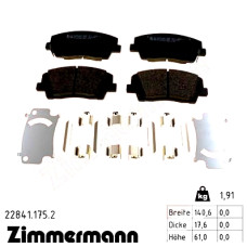 Передние тормозные колодки 228411752 Otto Zimmermann
