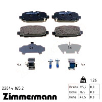 Задние тормозные колодки 228441652 Otto Zimmermann