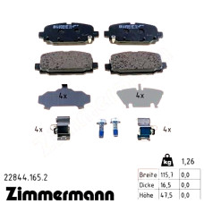 Задні гальмівні колодки 228441652 Otto Zimmermann