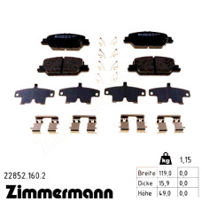 Задние тормозные колодки 228521602 Otto Zimmermann
