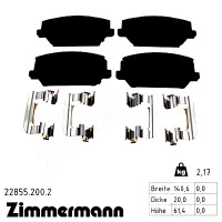 22855.200.2 Zimmermann Передние тормозные колодки на HYUNDAI i30 FASTBACK (PDE, PDEN) с двигателем 2.0 N