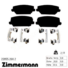 22855.200.2 Zimmermann Передние тормозные колодки на HYUNDAI i30 FASTBACK (PDE, PDEN) с двигателем 2.0 N