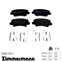 Задние тормозные колодки 229011552 Otto Zimmermann