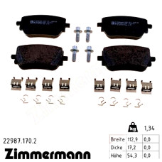 Задние тормозные колодки 229871702 Otto Zimmermann