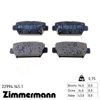 Задние тормозные колодки 229941451 Otto Zimmermann