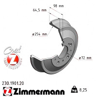 230.1901.20 Zimmermann Задній гальмівний барабан 298x254,5 на FIAT DUCATO АВТОБУС (230_) з двигуном 1.9 TD Panorama/Combinato