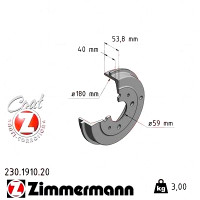 230.1910.20 Zimmermann Задний тормозной барабан 214x180 на FIAT PUNTO (188_) с двигателем 1.2 16V 80 (188.233, .235, .253, .255, .333, .353, .639,...
